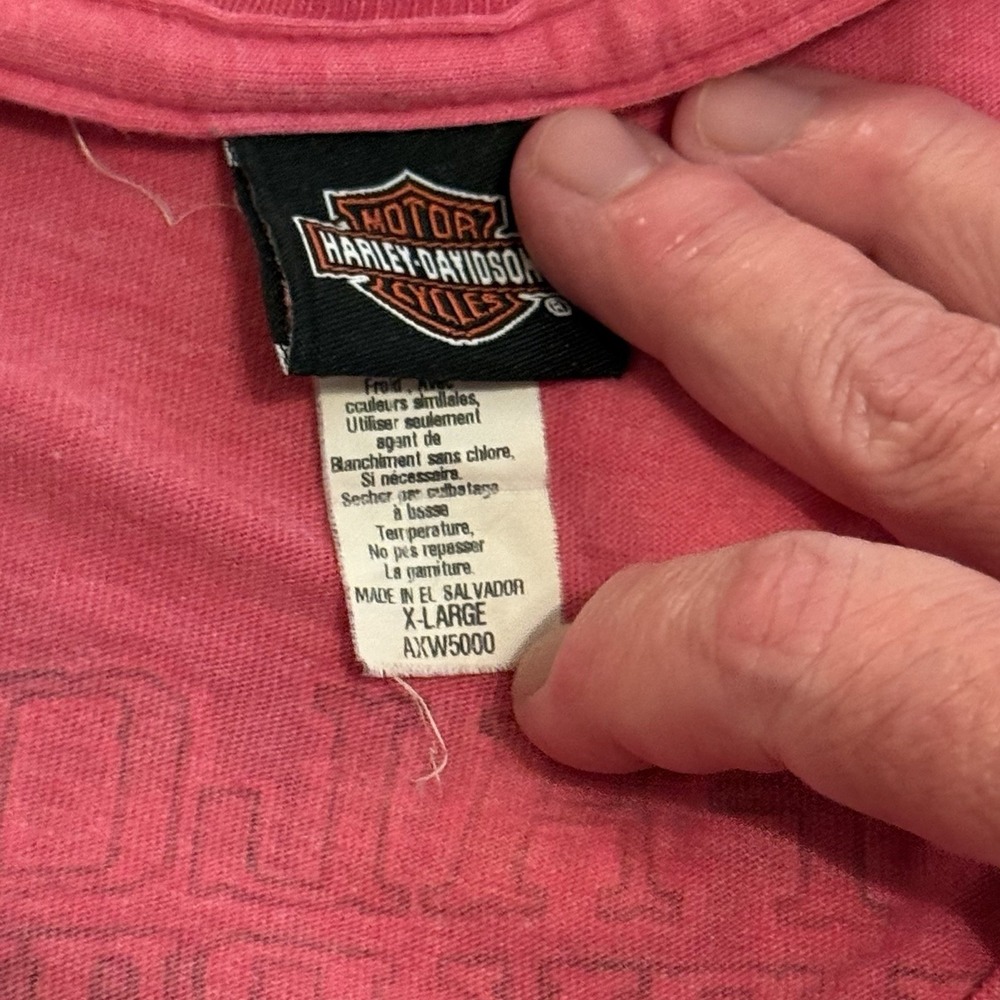 Harley Davison Womens XL Pink T Shirt Buffalo Bill Bikercore Streetwear Festival - Picture 7 of 8